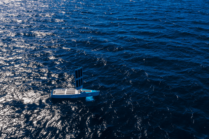 “Bob” off Ulladulla in ‘sail only’ mode – photo from a UAV.